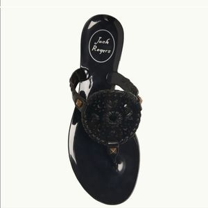 Jack Rogers Black Georgica Jelly Sandals